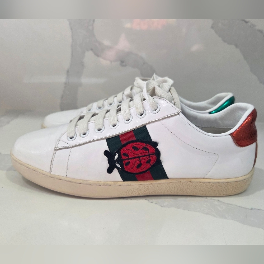 Gucci White Leather Sneakers